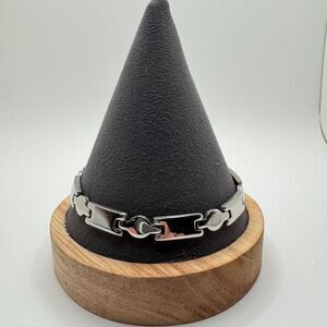 Stainless Steel Link Bracelet Unisex Silver Tone